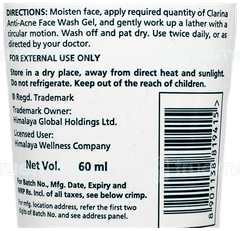 Himalaya Clarina Anti Acne Face Wash Gel 60Ml Himalaya Clarina Anti Acne Face Wash Gel 60Ml