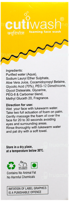 Cutiwash Foaming Face Wash 60Ml