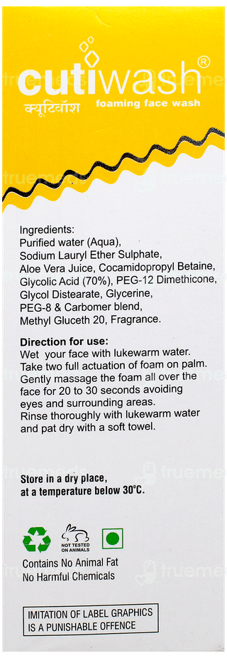 Cutiwash Foaming Face Wash 60Ml