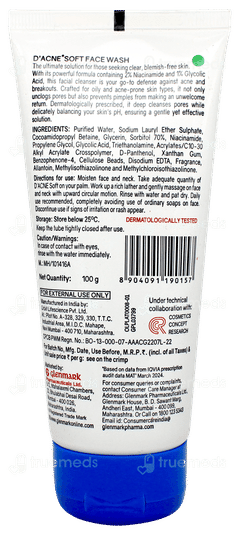 D Acne Soft Foaming Face Wash 100gm