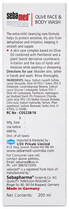 Sebamed Olive Face & Body Wash 200ml