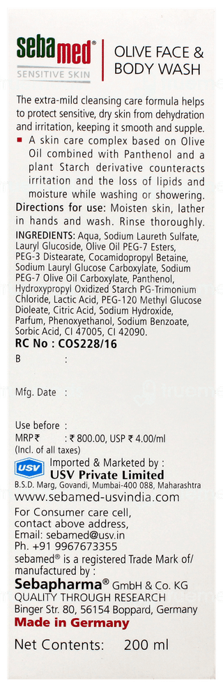 Sebamed Olive Face & Body Wash 200Ml