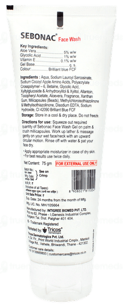 Sebonac Face Wash 75gm Sebonac Face Wash 75gm