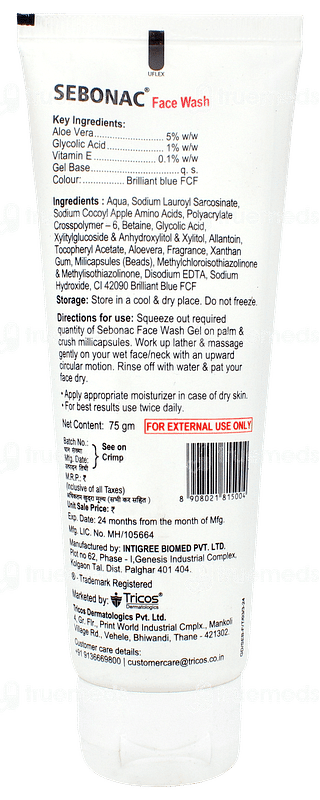 Sebonac Face Wash 75gm