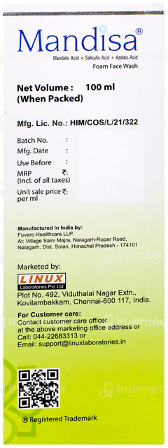 Mandisa Foam Face Wash 100ml Mandisa Foam Face Wash 100ml