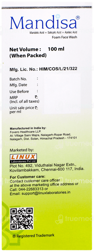 Mandisa Foam Face Wash 100ml