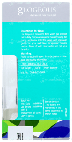 Glogeous Advanced Face Wash Gel 100gm Glogeous Advanced Face Wash Gel 100gm