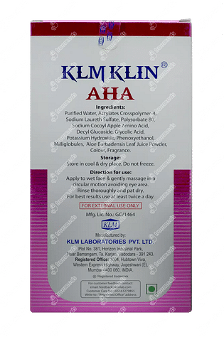 Klm Klin Aha Face Wash Gel 150ml