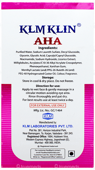 Klm Klin Aha Face Wash Gel 150ml