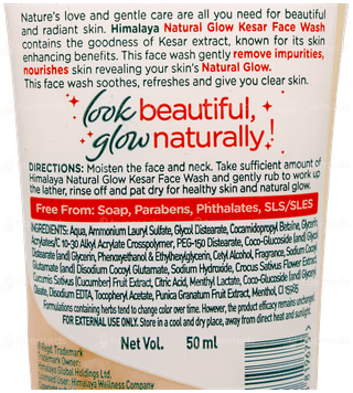 Himalaya Natural Glow Kesar Face Wash 50Ml