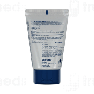 Nivea Men All In 1 Charcoal To Detoxify & Refresh Skin With 10x Vitamin C Effect Face Wash 50gm
