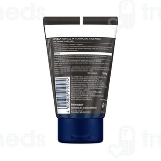 Nivea Men Face Wash All In 1 Charcoal To Detoxify & Refresh Skin With 10X Vitamin C Effect 100 Gm