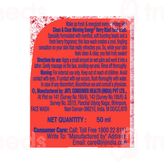Clean And Clear Morning Energy Berry Blast Face Wash 50 ML