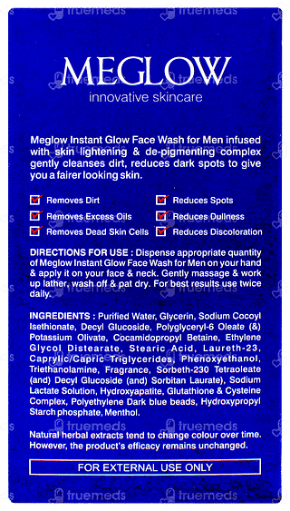 Meglow Instant Glow Men Facewash 70gm