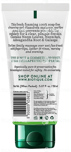 Biotique Fresh Neem Pimple Control Face Wash 150ml