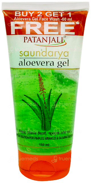 Patanjali Saundarya Aloe Vera Gel 150ml Buy 2 Get 1 Free Saundarya Face Wash 60gm