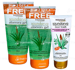 Patanjali Saundarya Aloe Vera Gel 150ml Buy 2 Get 1 Free Saundarya Face Wash 60gm