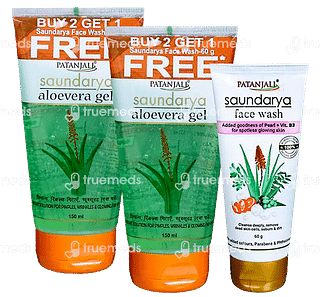 Patanjali Saundarya Aloe Vera Gel Buy 2 Get 1 Free Facewash 150 ML