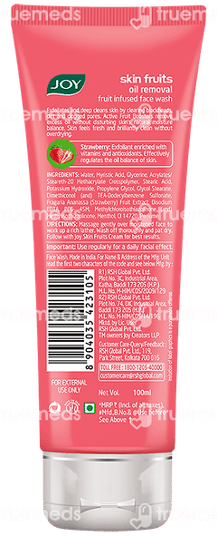 Joy Skin Fruits Oil Removal Strawberry Face Wash 100 ML Joy Skin Fruits Oil Removal Strawberry Face Wash 100 ML