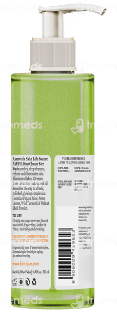 Biotique Papaya Deep Cleanse Face Wash 200ml