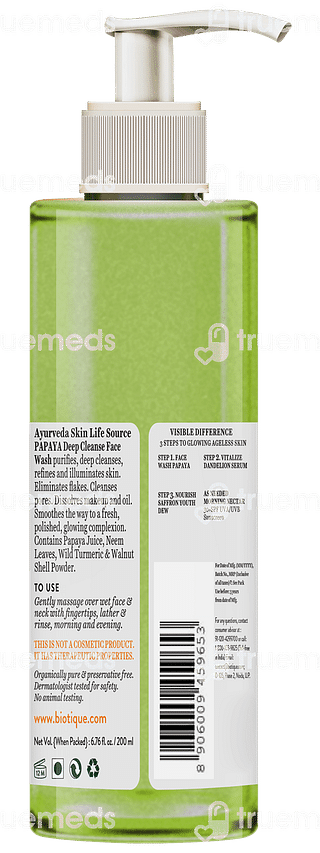 Biotique Papaya Deep Cleanse Face Wash 200 ML