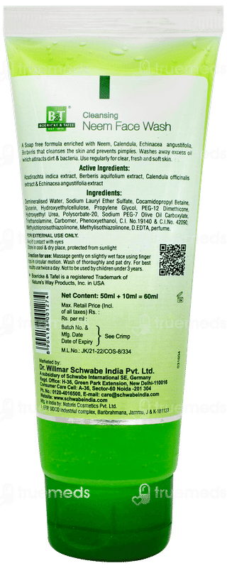 Boericke & Tafel Cleansing Neem Face Wash 50ml + 10ml