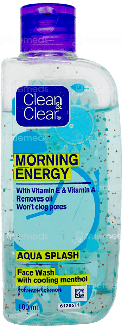 Clean & Clear Morning Energy Aqua Splash With Colling Menthol Face Wash 100Ml