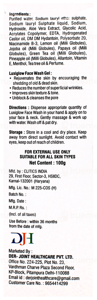 Luxiglow Face Wash Gel 100gm