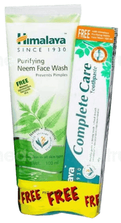 Himalaya Purifying Neem Face Wash 100Ml With Complete Care Toothpaste 40Gm Free Himalaya Purifying Neem Face Wash 100Ml With Complete Care Toothpaste 40Gm Free
