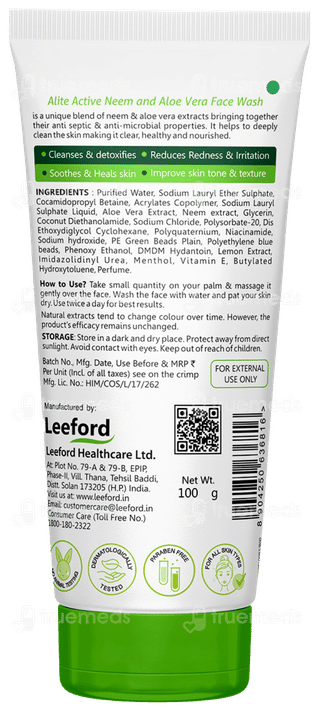Alite Active Neem And Aloevera Face Wash 70 Gm