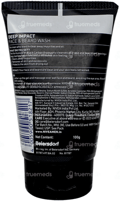 Nivea Men Deep Impact Intense Clean Face & Beard Wash 100gm
