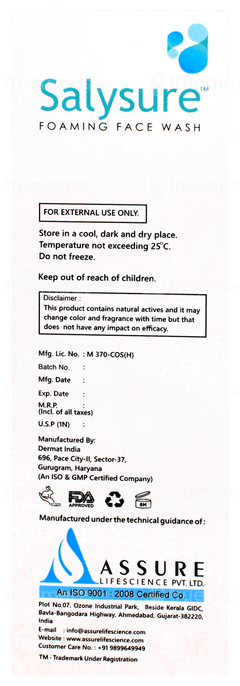 Salysure Foaming Face Wash 100ml