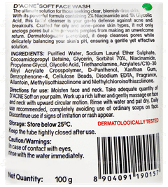 D Acne Soft Face Wash 100Gm
