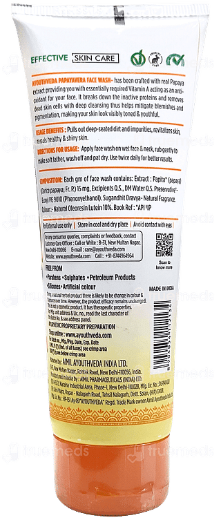 Ayouthveda Papaya Vera Face Wash 100ml
