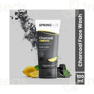 Spring H2o Charcoal Double Action Face Wash 100Ml