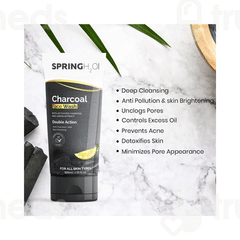 Spring H2o Charcoal Double Action Face Wash 100Ml