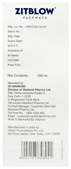 Zitblow Facewash 100ml