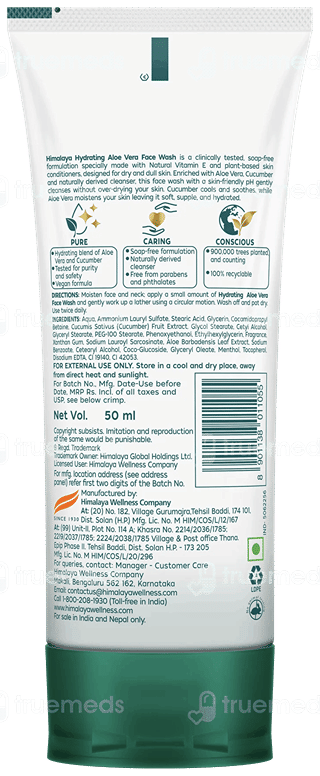 Himalaya Hydrating Aloe Vera Face Wash 50Ml