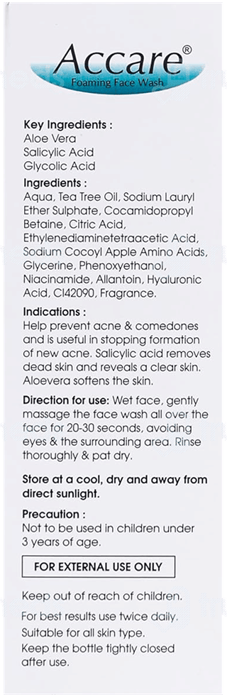Accare Foaming Face Wash 100Ml