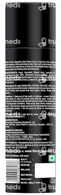 Man Arden Sensitive Shaving Foam 200 GM