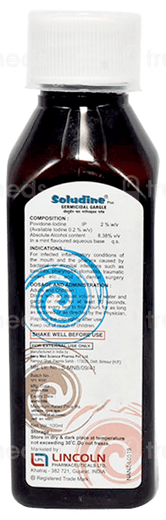 Soludine Plus Gargle 100Ml Soludine Plus Gargle 100Ml