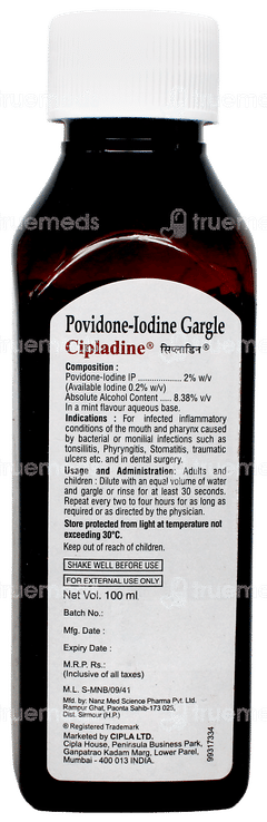 Cipladine Gargle 100Ml