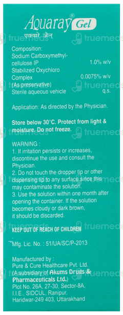 Aquaray Gel Eye Drops 10Ml