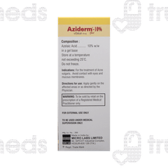 Aziderm 10% Gel 15gm Aziderm 10% Gel 15gm