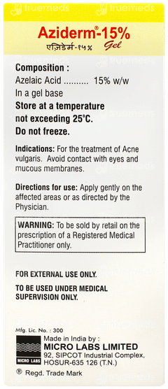 Aziderm 15% Gel 15gm