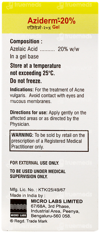 Aziderm 20% Gel 15gm