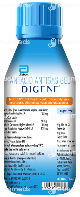 Digene Orange Sugar Free Gel 450 ML