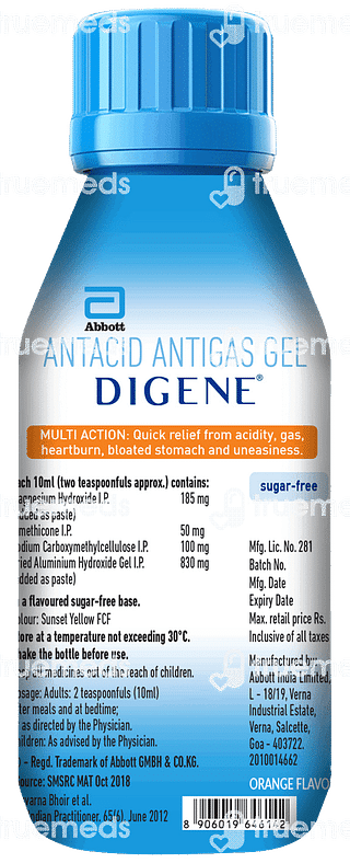 Digene Orange Flavour Gel 450ml