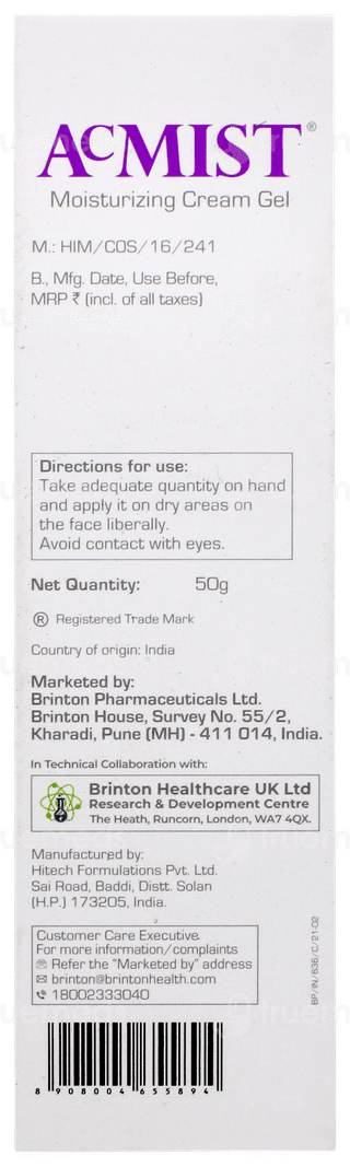 Acmist Moisturizing Cream Gel 50gm