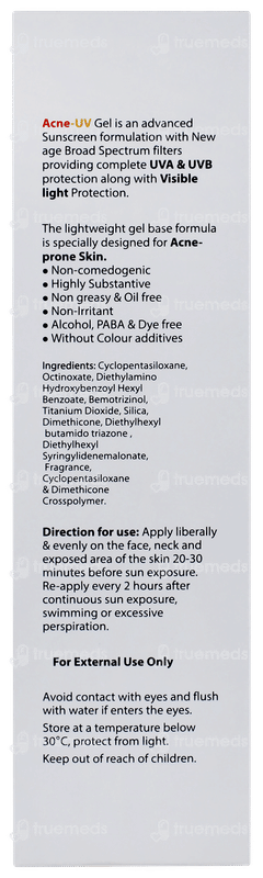 Acne Uv Spf 50 Pa+++ Silicone Sunscreen Gel 50gm